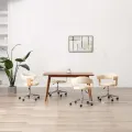 Chaises pivotantes à manger lot de 4 crème similicuir