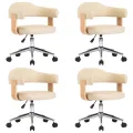 Chaises pivotantes à manger lot de 4 crème similicuir