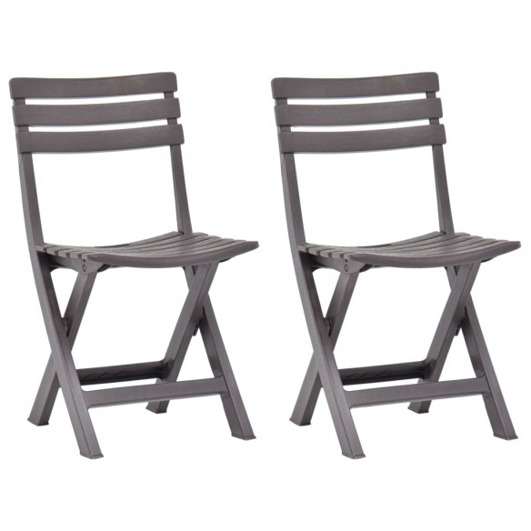 Chaises de jardin pliables 2 pcs Plastique Mocha