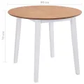 Table de salle à manger ronde à abattant MDF Blanche