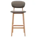 Tabourets de bar lot de 2 taupe tissu