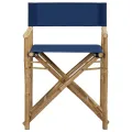 Chaises pliables de directeur 2 pcs Bleu Bambou et tissu