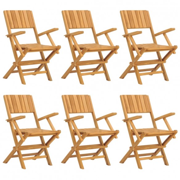 Chaises de jardin pliantes 6 pcs 55x61x90 cm bois massif teck