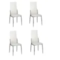 Chaises à manger lot de 4 blanc similicuir