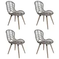 Chaises à manger lot de 4 marron rotin naturel