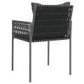 Chaises de jardin avec coussins lot de 4 noir 54x61x83 cm rotin