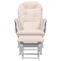Chaise berçante avec repose-pied Rose clair Tissu