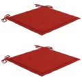 Chaises à dîner d'extérieur 2 pcs avec coussins Acacia massif