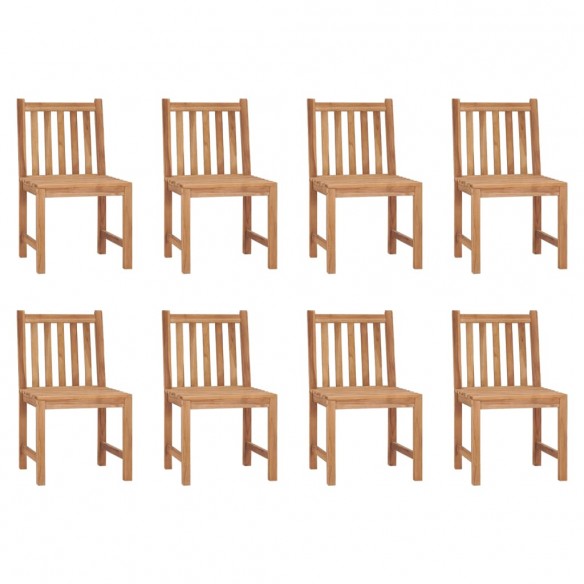 Chaises de jardin 8 pcs Bois de teck solide