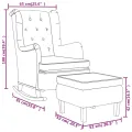 Fauteuil avec pieds à bascule et tabouret Gris clair Tissu