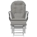 Chaise berçante avec repose-pied Gris clair Tissu
