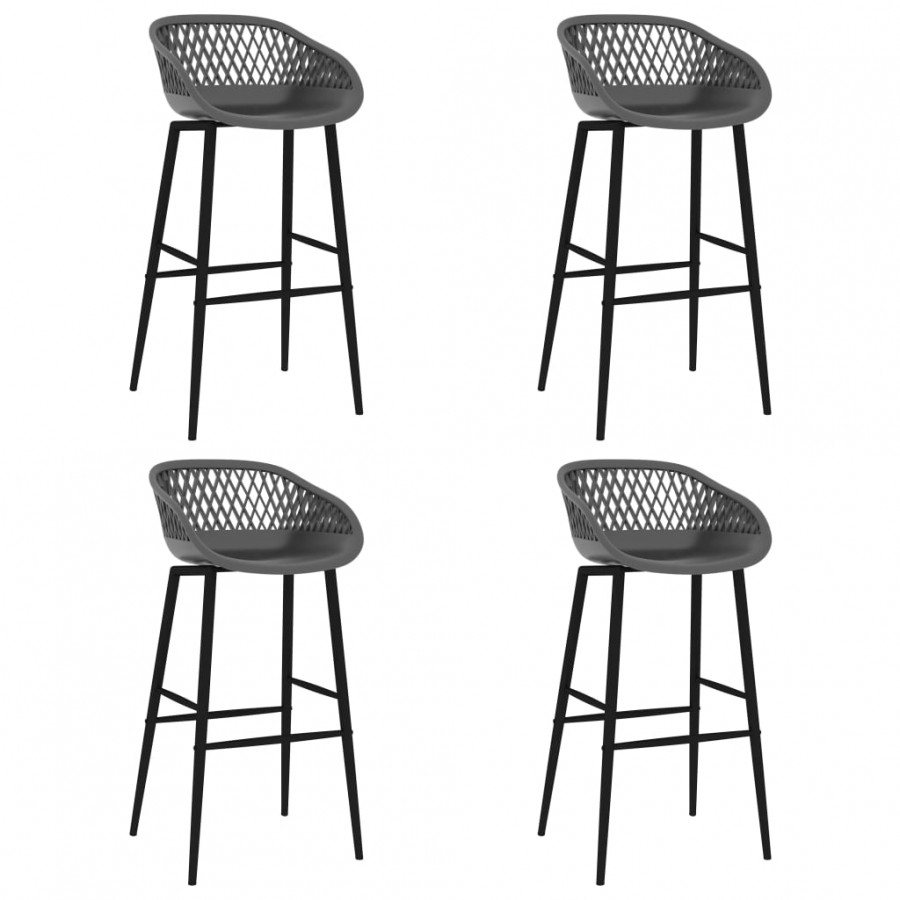 Chaises de bar lot de 4 gris