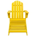Chaise de jardin Adirondack avec pouf Bois de sapin Jaune