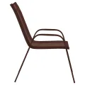 Chaises empilables de jardin 2 pcs Marron Tissu textilène