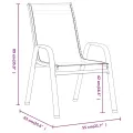 Chaises empilables de jardin 2 pcs Marron Tissu textilène