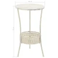 Table de bistro Style vintage Ronde Métal 40 x 70 cm Blanc