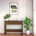 Table console Chêne marron 100x35x76,5 cm Aggloméré