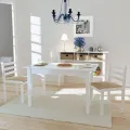 Chaises à manger lot de 2 blanc hévéa solide et velours