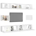 Ensemble de meubles TV 6 pcs Blanc Aggloméré