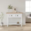 Table console Gamme Corona Pin mexicain Blanc 90x34,5x73 cm