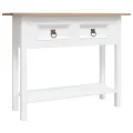 Table console Gamme Corona Pin mexicain Blanc 90x34,5x73 cm