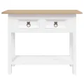 Table console Gamme Corona Pin mexicain Blanc 90x34,5x73 cm