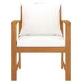 Chaises de jardin 2 pcs avec coussin crème Bois d'acacia massif