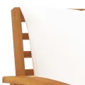 Chaises de jardin 2 pcs avec coussin crème Bois d'acacia massif