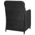 2 pcs Chaises d'extérieur avec coussins Résine tressée Noir