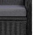 2 pcs Chaises d'extérieur avec coussins Résine tressée Noir