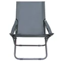 Chaises pliables de plage 2 pcs Tissu Gris