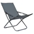 Chaises pliables de plage 2 pcs Tissu Gris