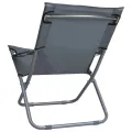 Chaises pliables de plage 2 pcs Tissu Gris