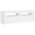 Meuble TV avec lumières LED blanc 120x35x40 cm