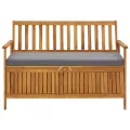Banc de rangement de jardin 120 cm Bois d'acacia solide