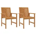 Chaises à dîner de jardin 2 pcs bois massif d'acacia