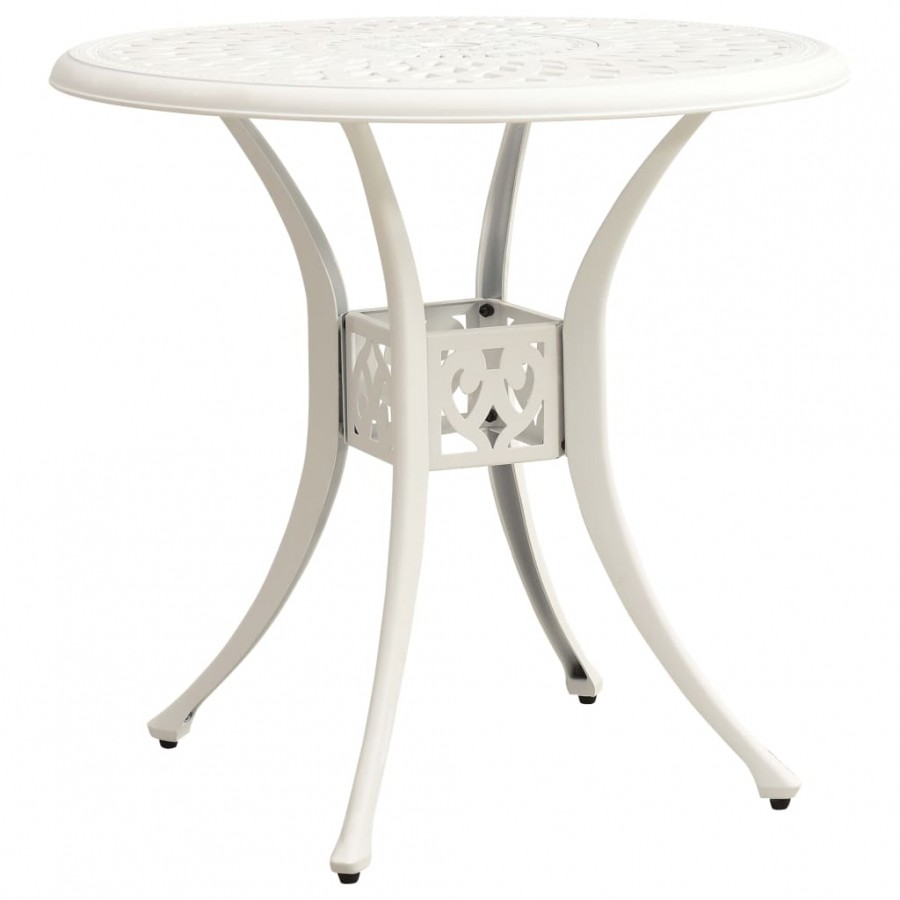 Table de jardin Blanc 78x78x72 cm Aluminium coulé