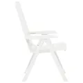 Chaises inclinables de jardin 2 pcs Plastique Blanc
