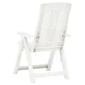 Chaises inclinables de jardin 2 pcs Plastique Blanc