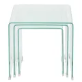 Ensemble de tables gigognes 3 Pièces Verre trempé Transparent