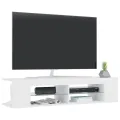 Meuble TV avec lumières LED blanc 135x39x30 cm