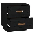 Table de chevet Noir 40x34x45 cm Bois de pin massif