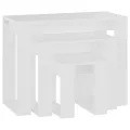 Tables gigognes 3 pcs Blanc Bois d'ingénierie