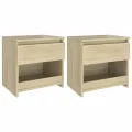 Tables de chevet 2 pcs Chêne sonoma 40x30x39 cm Aggloméré
