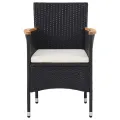 Chaises de salle à manger de jardin 2 pcs Résine tressée Noir
