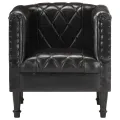 Fauteuil Noir Cuir véritable de chèvre