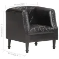 Fauteuil Noir Cuir véritable de chèvre