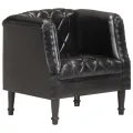 Fauteuil Noir Cuir véritable de chèvre