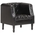 Fauteuil Noir Cuir véritable de chèvre