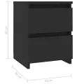 Tables de chevet 2 pcs Noir 30 x 30 x 40 cm Aggloméré